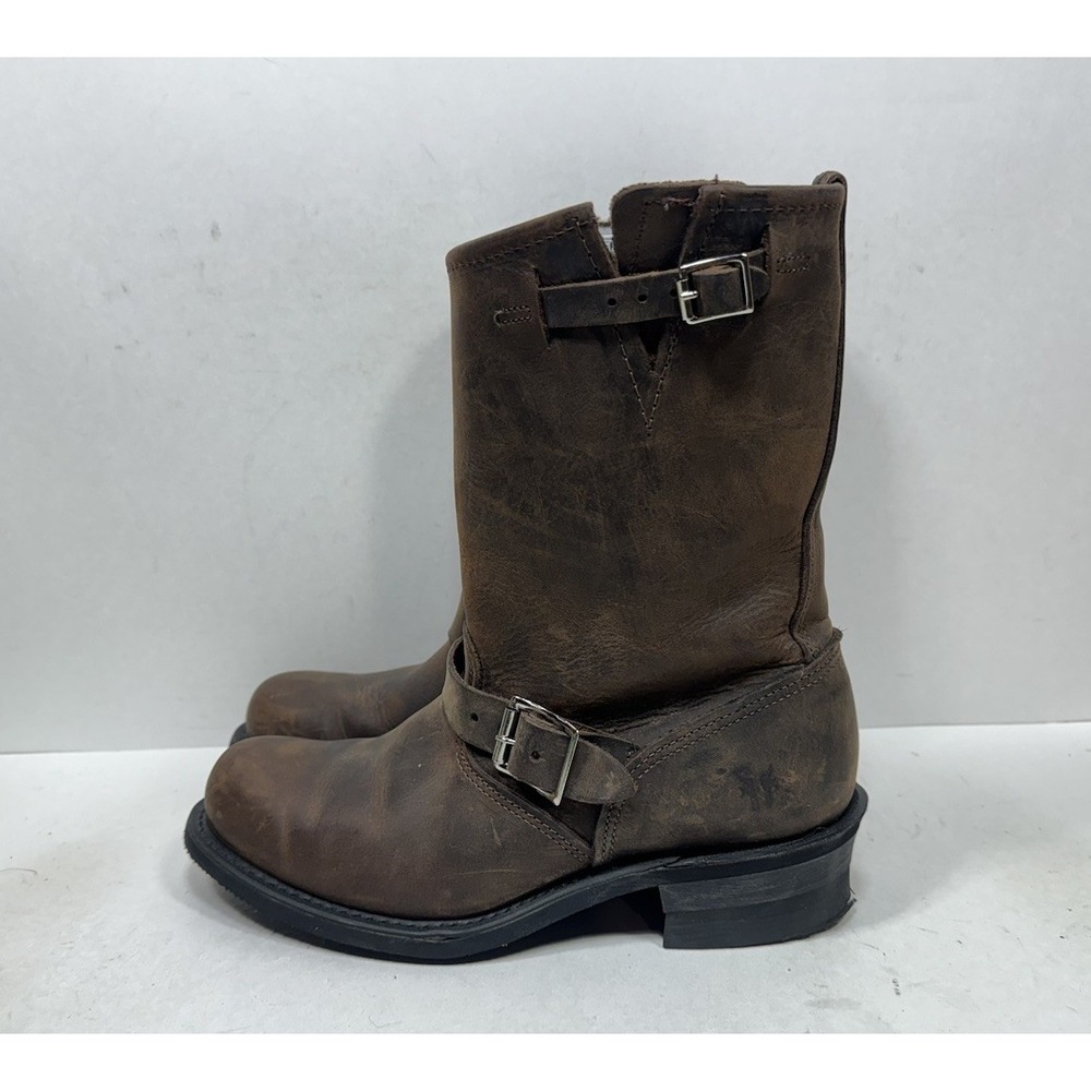 Frye 77400 Engineer 12R Womens Size 9.5 M Riding Leather Boots Made In USA Brown - Picture 3 of 9